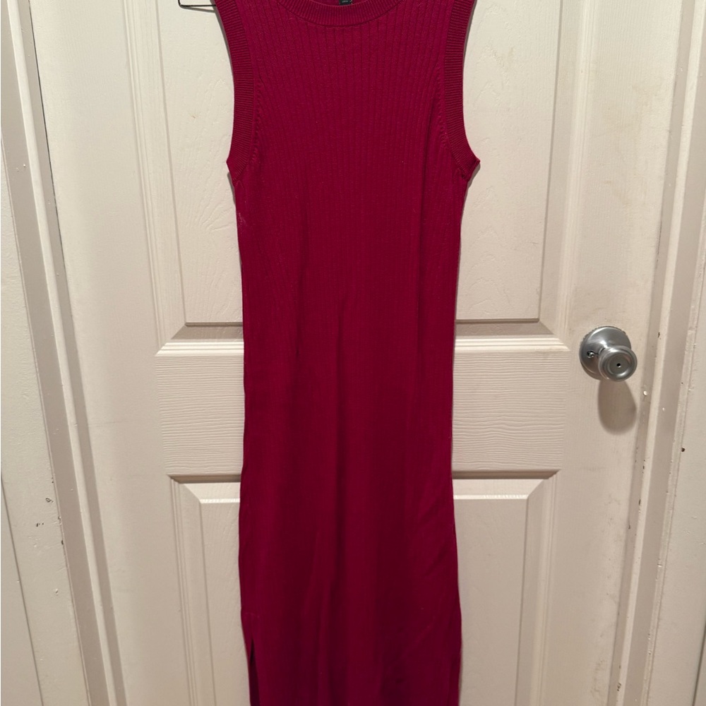 Banana Republic Red Sleeveless Sheath Maxi Dress